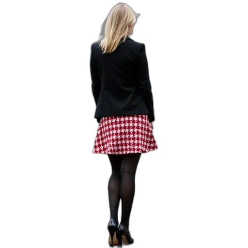 jacket, dress, staff, monochrome, woman, black, blazer, red transparent PNG cut-out