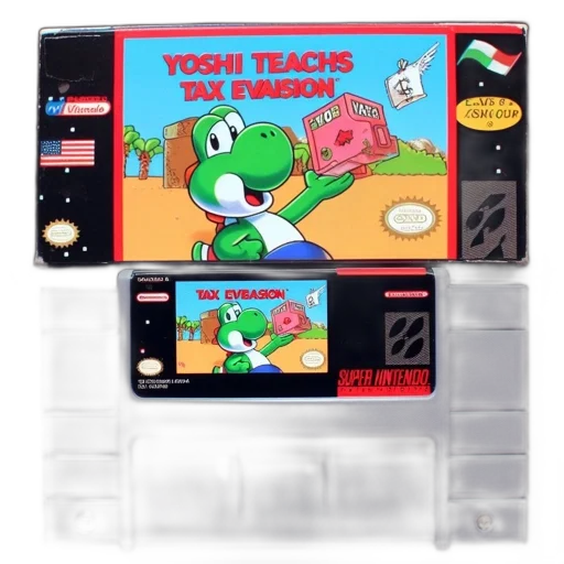 unsealed, nintendo, snes, game, cartridge, yoshi, teaches, tax transparent PNG cut-out