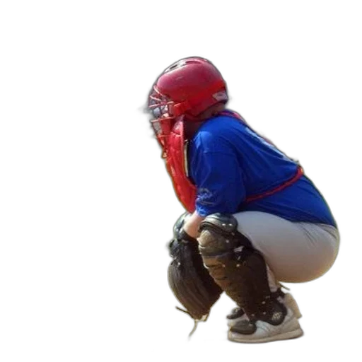 creature, staff, animal, baseball, catcher, red, helmet, blue transparent PNG cut-out
