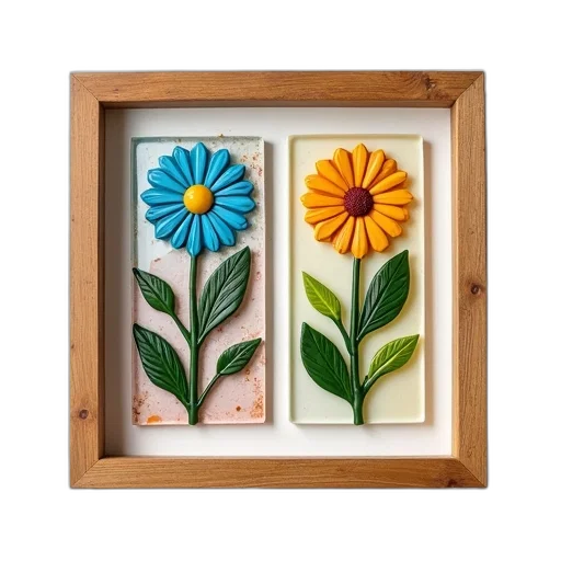 flower, jewelry, photorealistic, watercolor, colorful, wooden, picture, frame transparent PNG cut-out