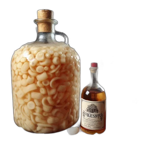 bottle, food, crown, 3d render, industrial, kitchen, two, chefs transparent PNG cut-out