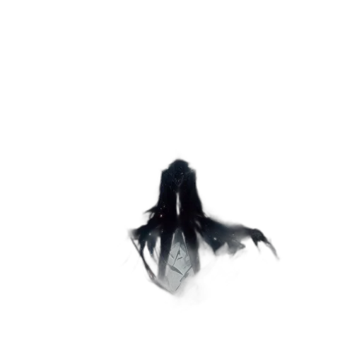 hair, creature, mask, dress, concept art, anime, pixel art, 3d render transparent PNG cut-out