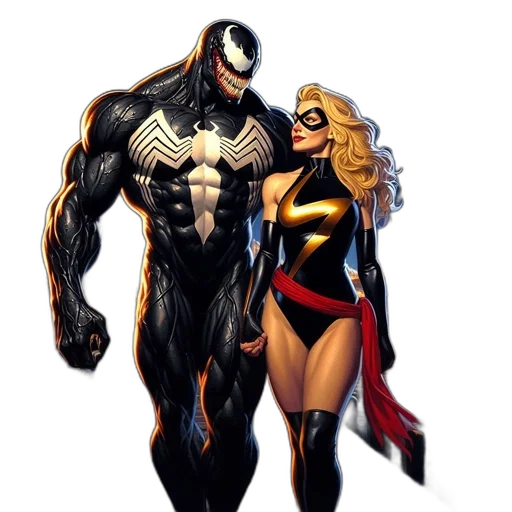 comic book art, concept art, venom, marvel, captain, stand, side, pier transparent PNG cut-out