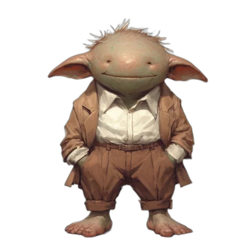 staff, creature, jacket, animal, concept art, fantasy art, 3d render, pixel art transparent PNG cut-out