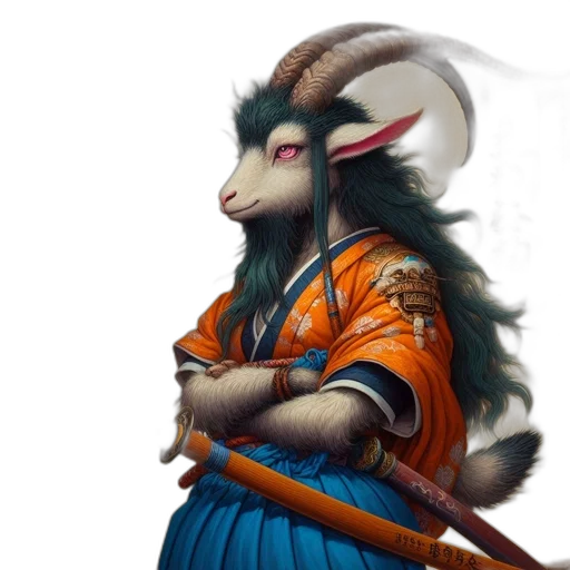 staff, dragon, sword, fantasy art, concept art, pixel art, 3d render, goat-centaur transparent PNG cut-out