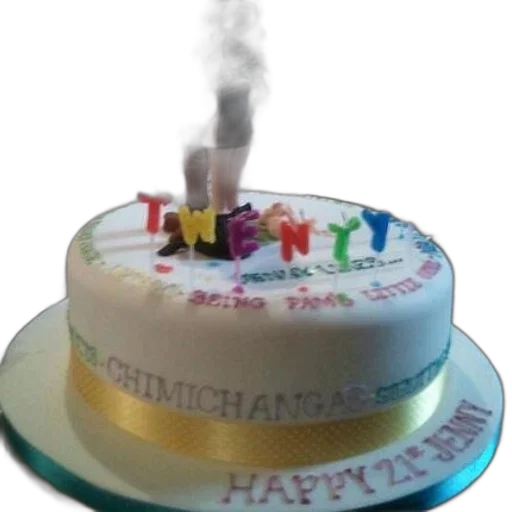 3d render, birthday, cake, word, twenty transparent PNG cut-out