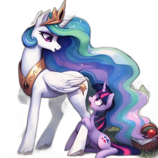 crown, fantasy art, concept art, pixel art, watercolor, pastel, two, characters transparent PNG cut-out