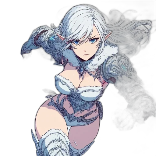 dress, staff, dragon, weapon, fantasy art, concept art, anime, pixel art transparent PNG cut-out
