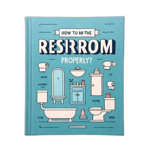 cover, humorous, bathroom-themed, book, features, toilet, bathtub, sink transparent PNG cut-out