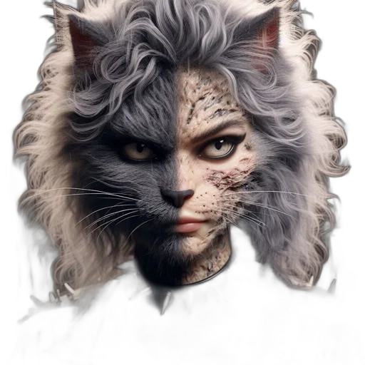 animal, mask, creature, face, fantasy art, photorealistic, concept art, pixel art transparent PNG cut-out