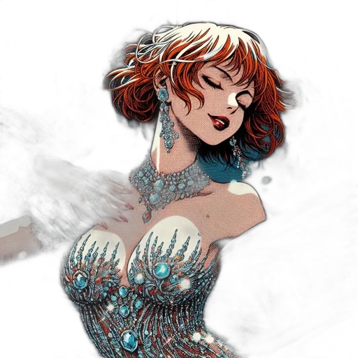 dress, fantasy art, concept art, comic book art, pixel art, fire, underwater, outer space transparent PNG cut-out