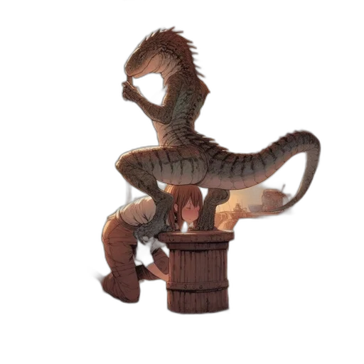 dragon, staff, furniture, creature, 3d render, concept art, fantasy art, pixel art transparent PNG cut-out