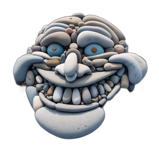 face, mask, creature, robot, 3d render, concept art, photorealistic, cartoon transparent PNG cut-out