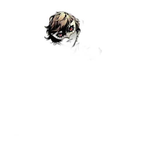 mask, face, creature, hair, comic book art, concept art, pixel art, watercolor transparent PNG cut-out