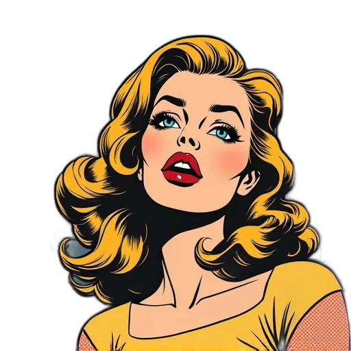 dress, face, comic book art, cartoon transparent PNG cut-out