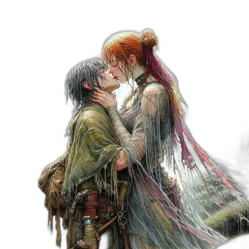 sword, fantasy art, watercolor, concept art, comic book art, rain, fire, snow transparent PNG cut-out