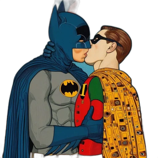 comic book art, cartoon, concept art, iconic, characters, batman, robin, share transparent PNG cut-out