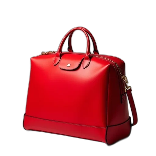 red, longchamp, luggage, suitcase transparent PNG cut-out