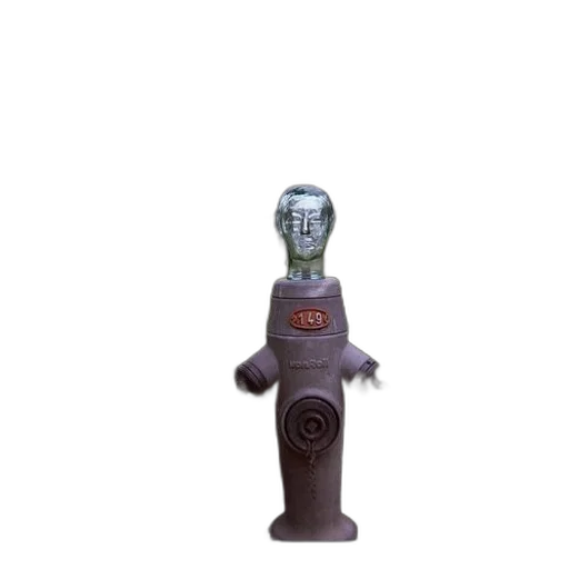 robot, staff, bottle, jewelry, 3d render, concept art, outer space, fire transparent PNG cut-out