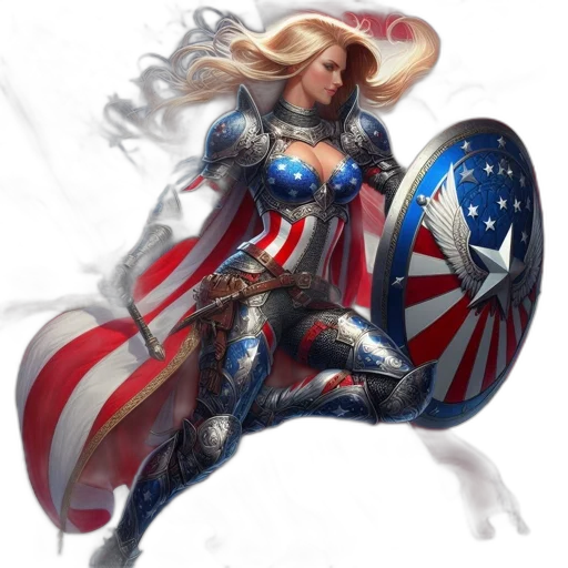 comic book art, concept art, fantasy art, female, warrior, armor, resembling, american transparent PNG cut-out
