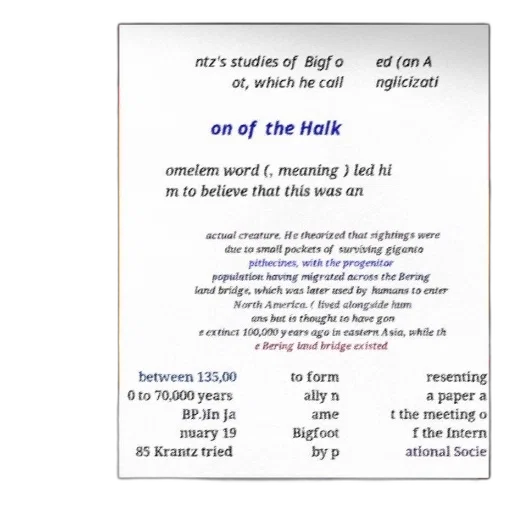 poster, text, about, bigfoot, including, information, krantz, studies transparent PNG cut-out