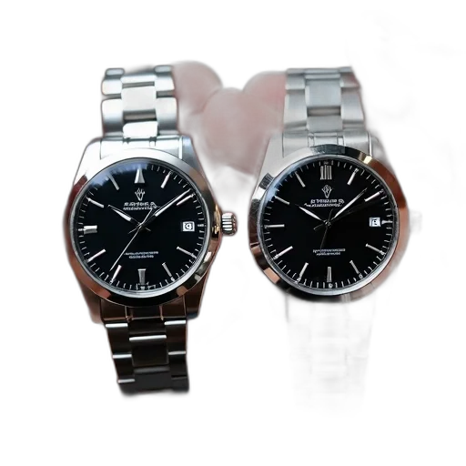 jewelry, two, identical, luxury, watches, being, held, person transparent PNG cut-out