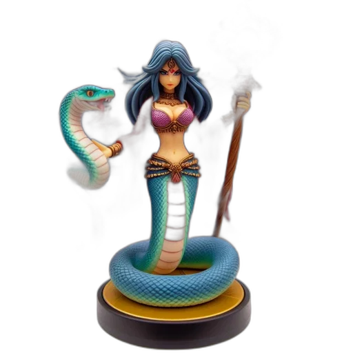 fantasy art, concept art, 3d render, underwater, figurine, female, character, long transparent PNG cut-out