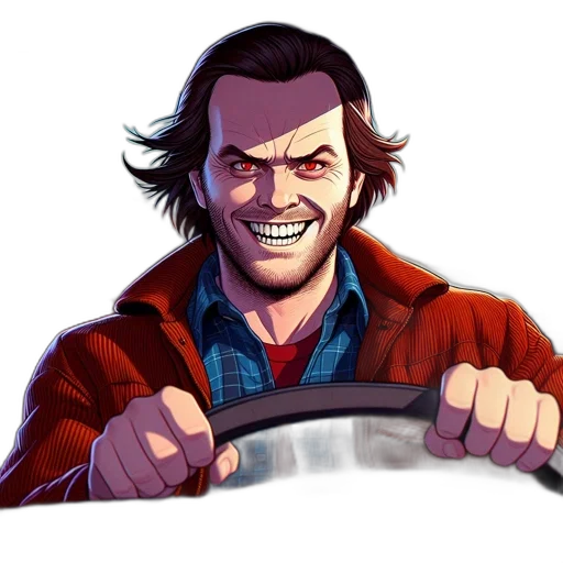 jacket, face, weapon, staff, comic book art, concept art, cartoon, pixel art transparent PNG cut-out