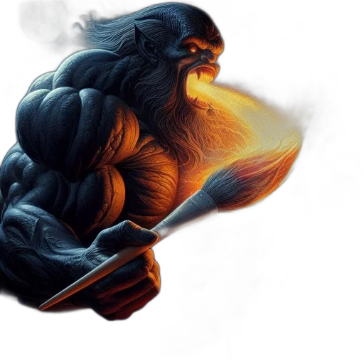 concept art, fantasy art, comic book art, photorealistic, fire, scene, fiery, beast transparent PNG cut-out