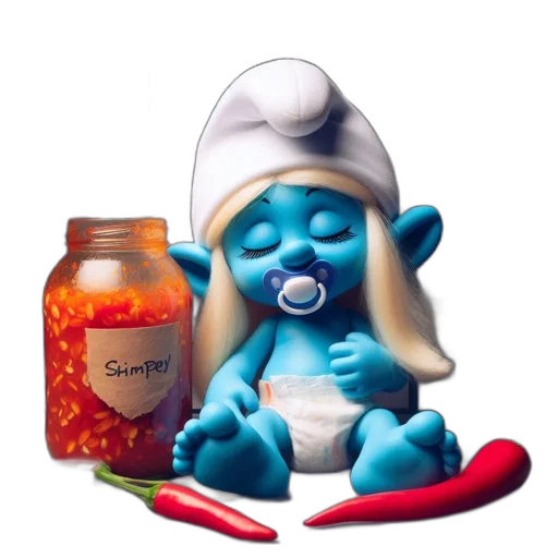food, concept art, 3d render, fantasy art, oil painting, blue, animated, smurf-like transparent PNG cut-out