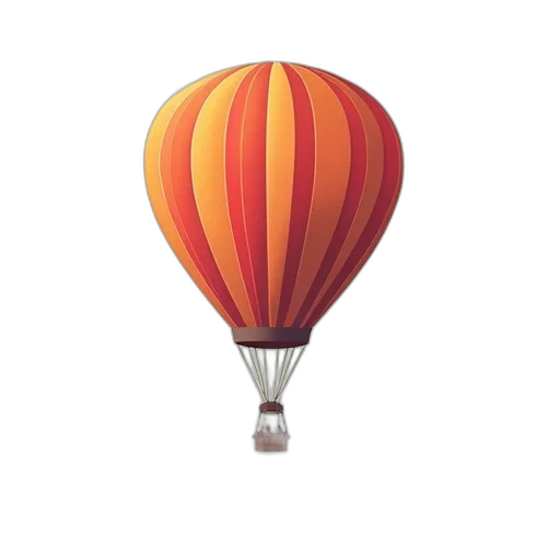 3d render, photorealistic, hot, air, balloon, design, vector, illustration transparent PNG cut-out