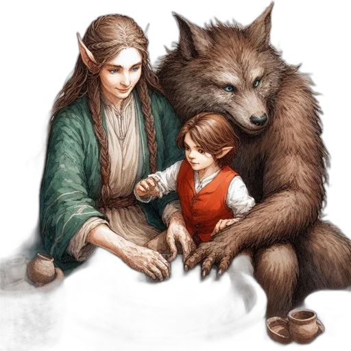 creature, fantasy art, concept art, photorealistic, pixel art, forest, snow, earth tones transparent PNG cut-out