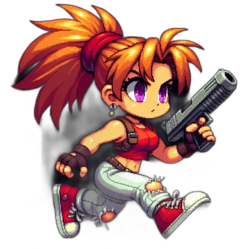 weapon, pixel art, cyberpunk, concept art, anime, pixel, art, figure transparent PNG cut-out