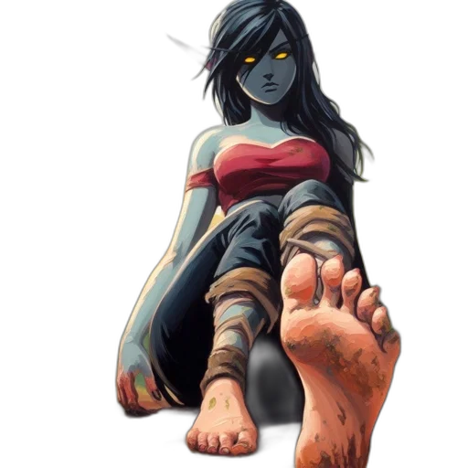 shoes, comic book art, concept art, fantasy art, watercolor, ethereal, figure, likely transparent PNG cut-out