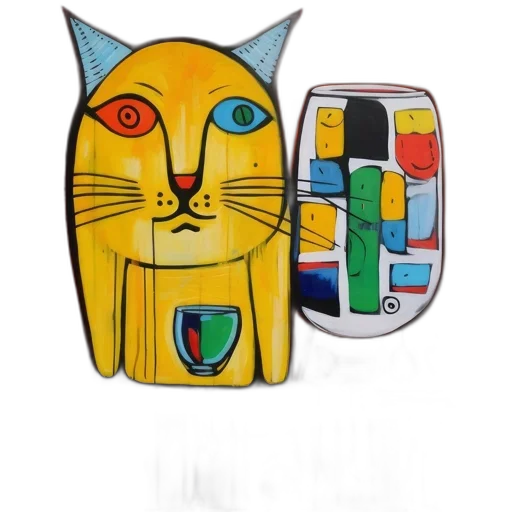jewelry, large, yellow, cat, blue, eyes, pointed, ears transparent PNG cut-out