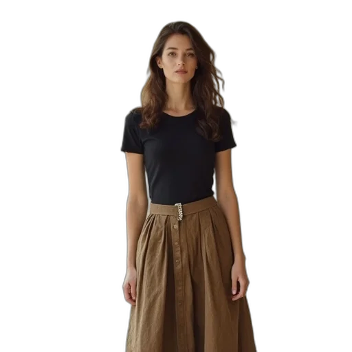 dress, staff, earth tones, dark transparent PNG cut-out