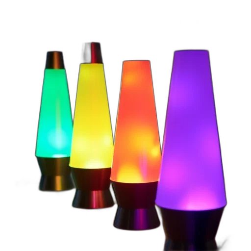 3d render, neon lights, collection, colorful, neon, lava, lamps, displayed transparent PNG cut-out