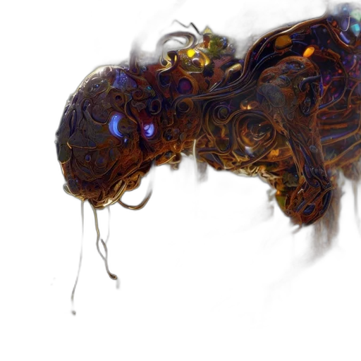 creature, hair, robot, dragon, concept art, 3d render, fantasy art, cyberpunk transparent PNG cut-out
