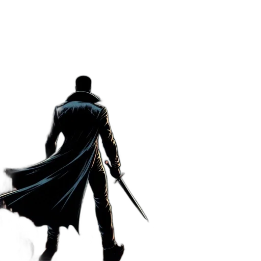 sword, weapon, staff, concept art, comic book art, 3d render, fantasy art, dark transparent PNG cut-out