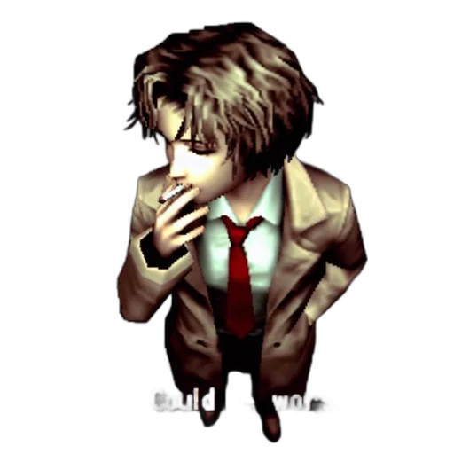 face, staff, jacket, pixel art, concept art, cartoon, comic book art, male transparent PNG cut-out
