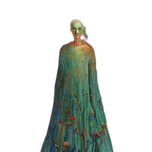 dress, jewelry, jacket, crown, fantasy art, concept art, 3d render, blue transparent PNG cut-out