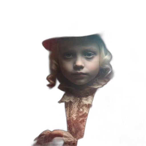 hat, face, staff, umbrella, concept art, photorealistic, fantasy art, 3d render transparent PNG cut-out