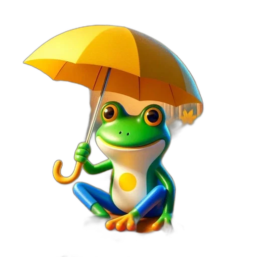 umbrella, dragon, hat, staff, 3d render, concept art, photorealistic, pixel art transparent PNG cut-out