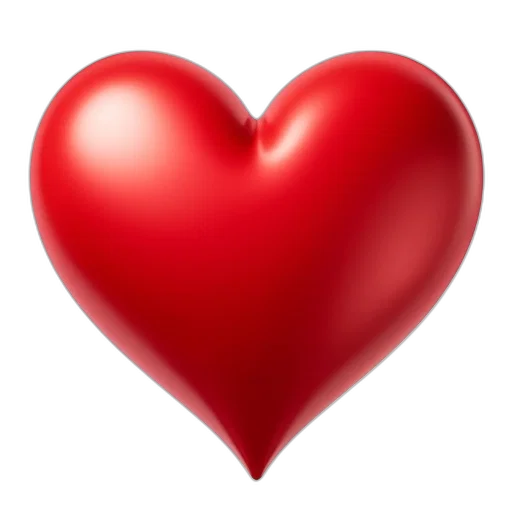 jewelry, red, stylized, heart, glossy, finish, set, against transparent PNG cut-out