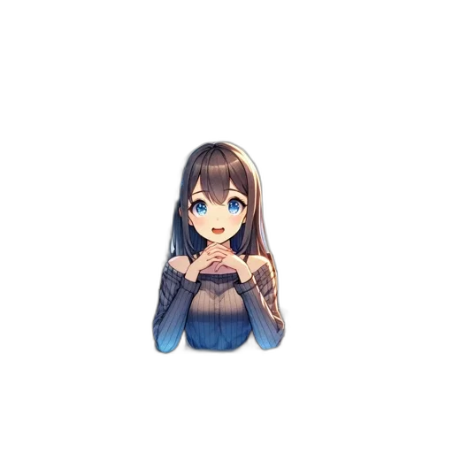 dress, jewelry, creature, hair, pixel art, anime, cartoon, 3d render transparent PNG cut-out