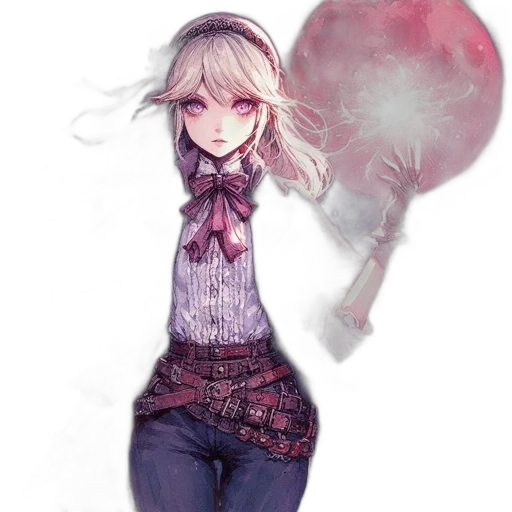 staff, jacket, dress, flower, watercolor, pixel art, concept art, anime transparent PNG cut-out