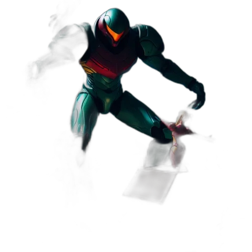 robot, weapon, staff, concept art, comic book art, 3d render, pixel art, fog transparent PNG cut-out