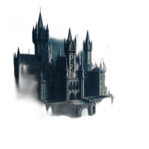 building, crown, dragon, concept art, 3d render, fantasy art, photorealistic, fog transparent PNG cut-out
