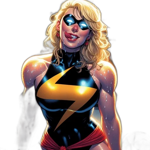 comic book art, concept art, locker, room, muscular, female, superhero, blonde transparent PNG cut-out