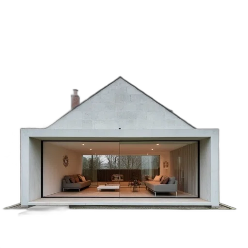 building, furniture, umbrella, 3d render transparent PNG cut-out